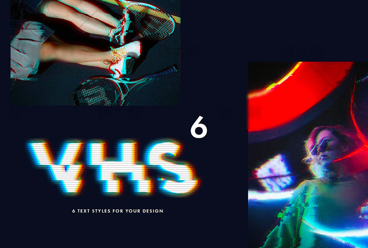 超级火爆的抖音风格故障效果 PSD 图层，剪辑设计必备