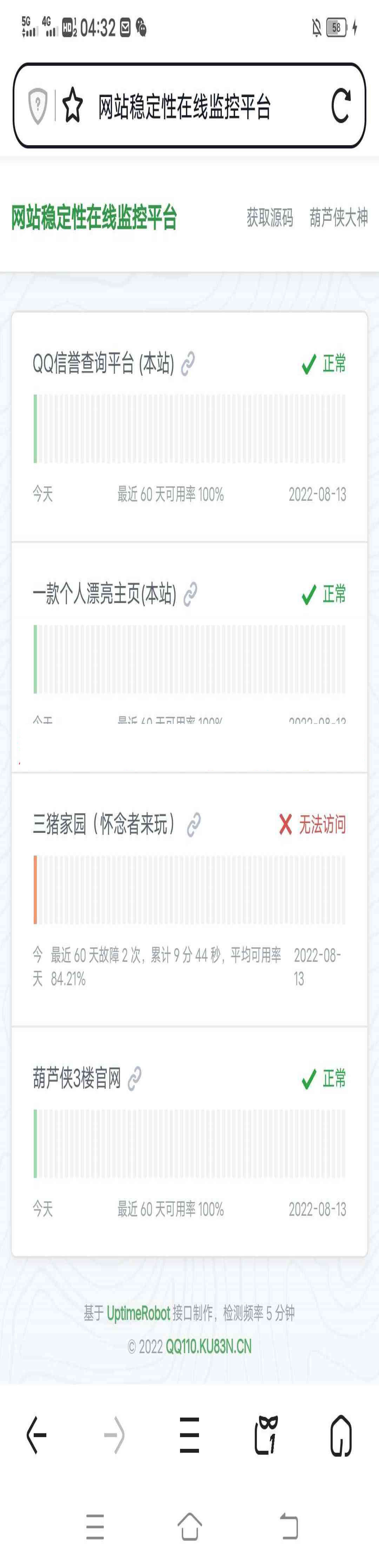 网站运行状态监控源码 网站运行状态监控源码