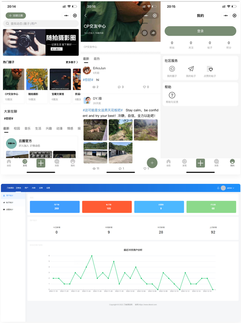 最新版云喵圈子全开源系统源码 兴趣社区交友圈子系统小程序源码 最新版云喵圈子全开源系统源码 兴趣社区交友圈子系统小程序源码