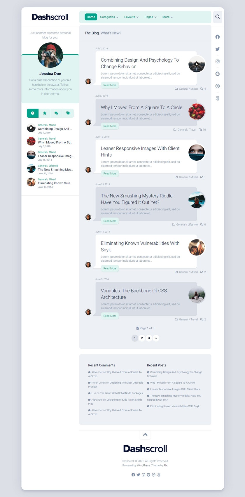 WordPress 免费个人博客杂志主题 Dashscroll WordPress 免费个人博客杂志主题 Dashscroll