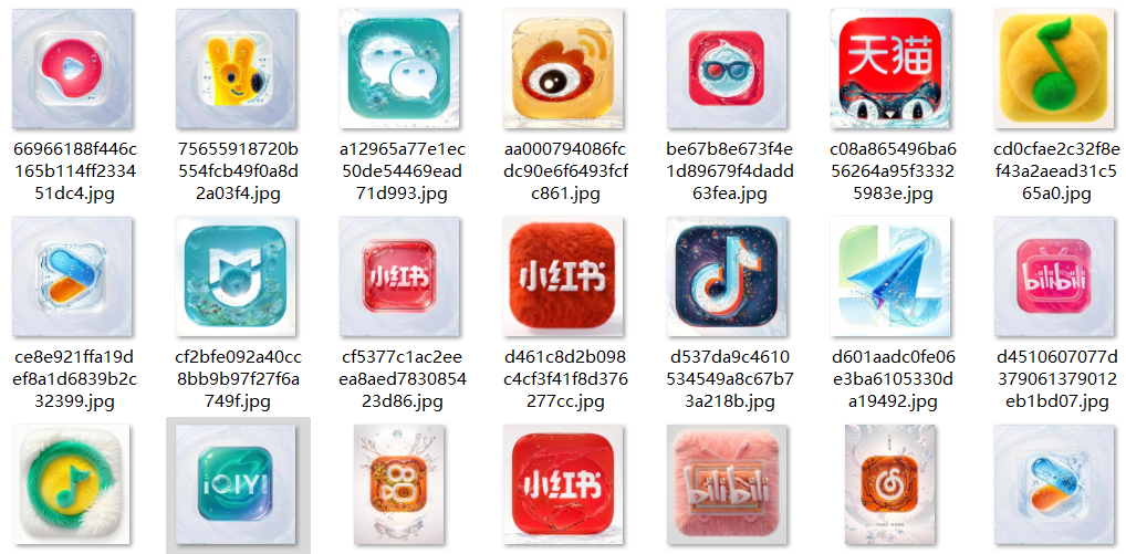 非常好看治愈的 夏日冰爽 水嫩手机 APP 图标 苹果安卓都可以安装